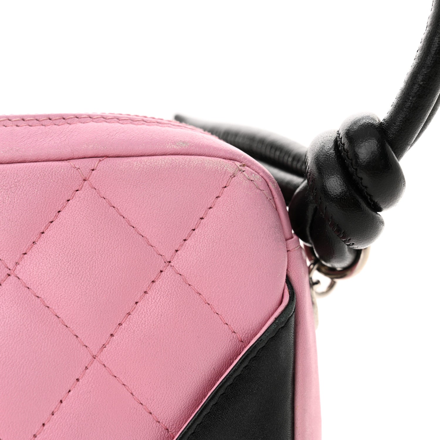 Chanel Calfskin Quilted Cambon Pochette Pink Black 12 of 13