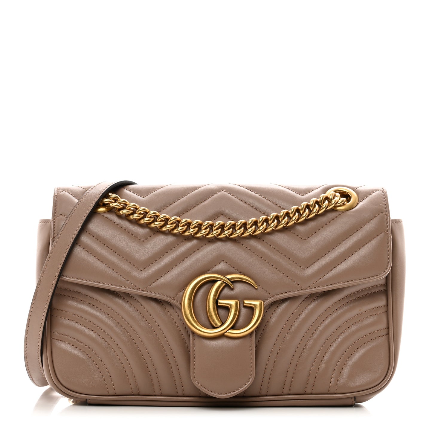 Calfskin Matelasse Small GG Marmont Shoulder Bag Porcelain Rose