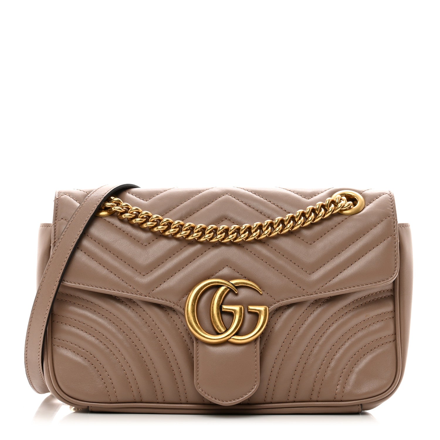 Gucci Calfskin Matelasse Small GG Marmont Shoulder Bag Porcelain Rose 1 of 10