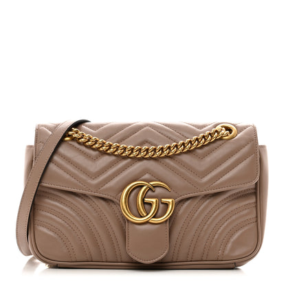 Gucci Calfskin Matelasse Small GG Marmont Shoulder Bag Porcelain Rose 1 of 10