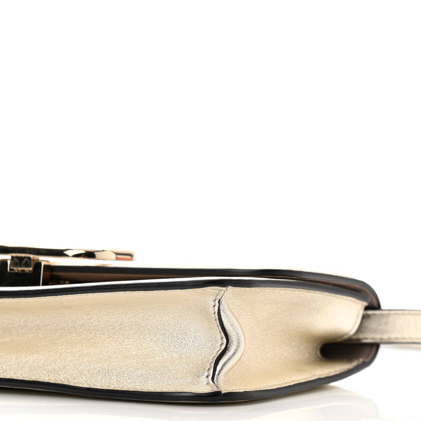 Metallic Calfskin VSling Clutch With Shoulder Strap Sahara