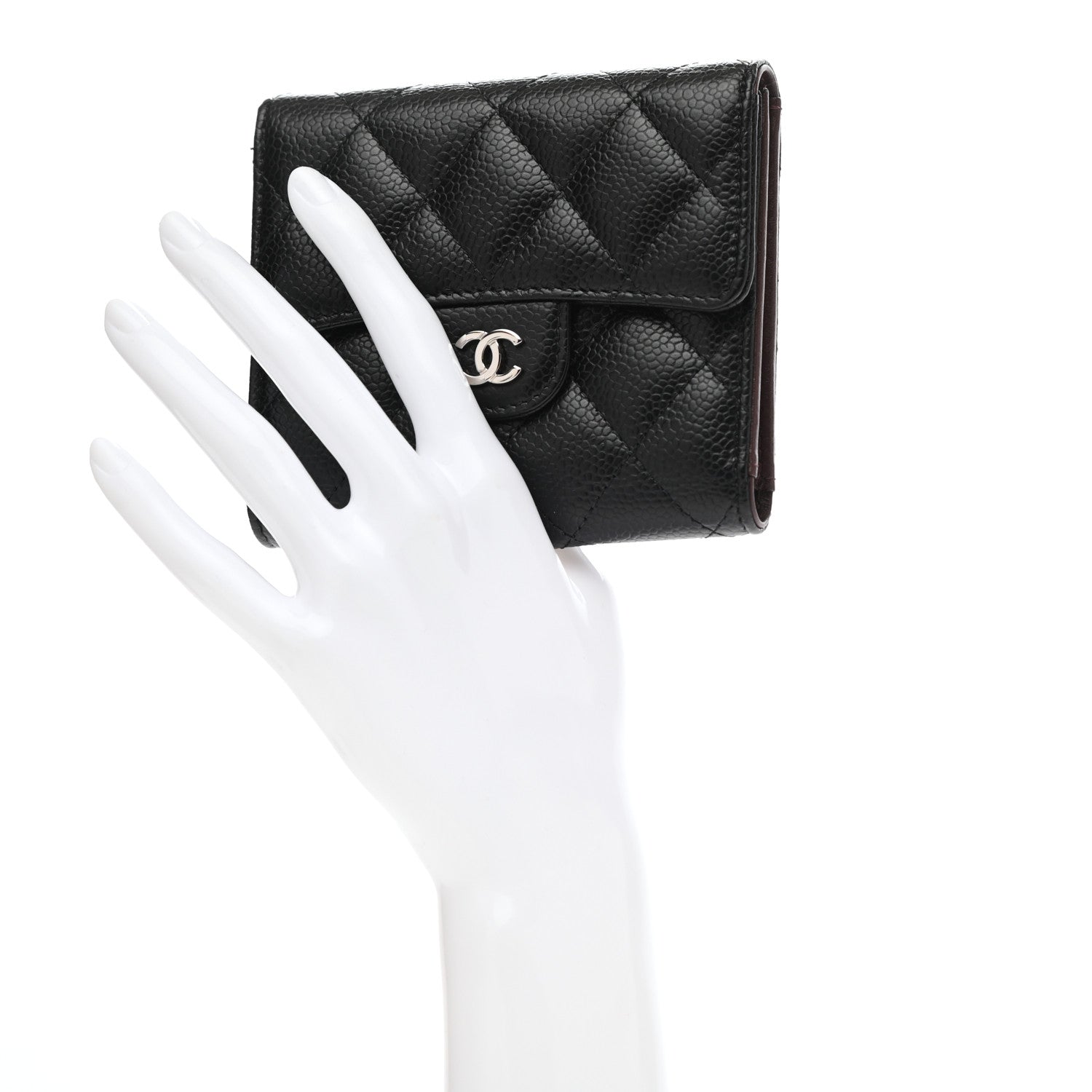 Chanel Caviar Quilted Compact Flap Wallet Black 2 of 10