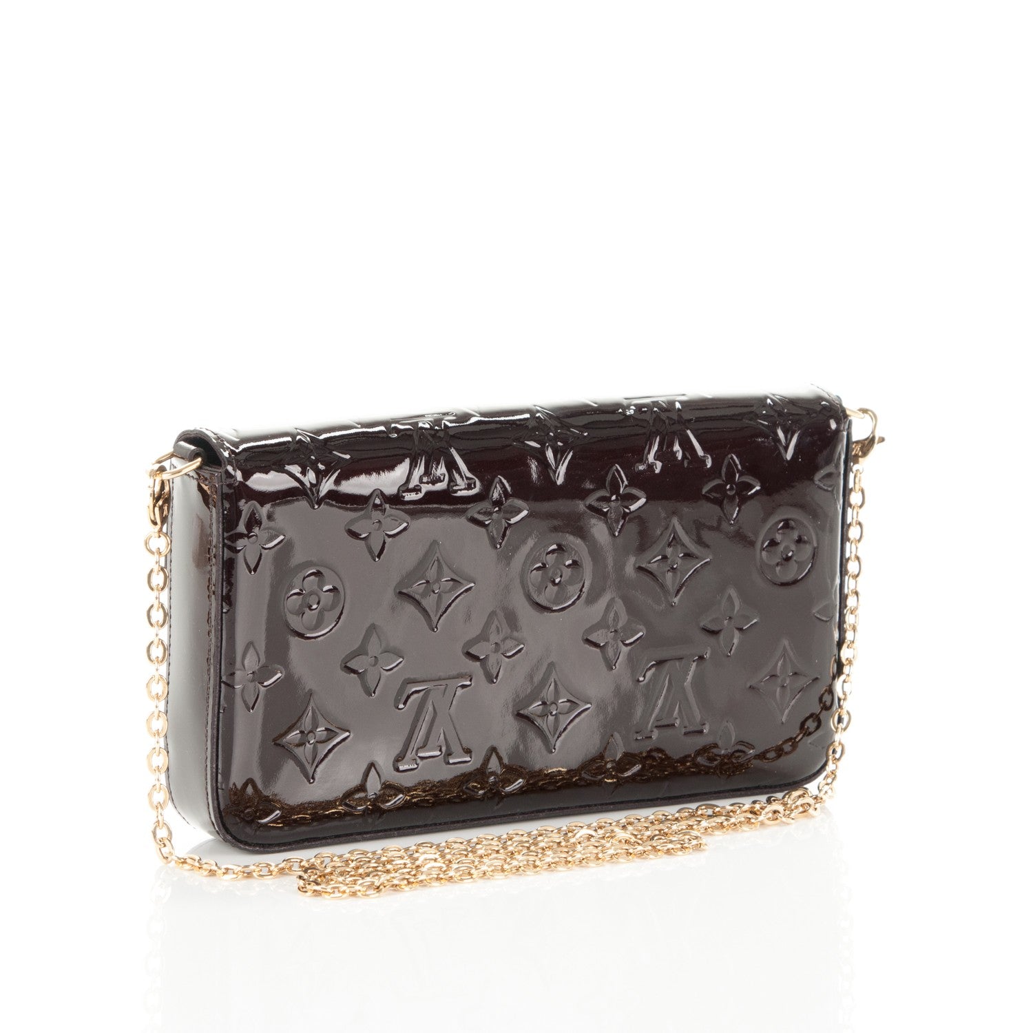 Louis Vuitton Vernis Pochette Felicie Chain Wallet Amarante 3 of 9