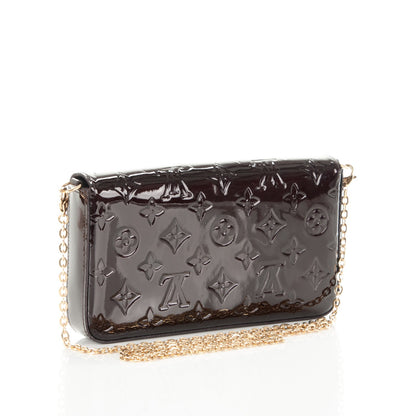 Louis Vuitton Vernis Pochette Felicie Chain Wallet Amarante 3 of 9