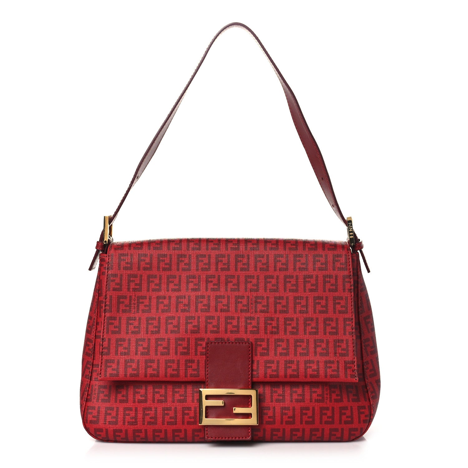 Fendi Zucchino Spalmati Vitello Mama Baguette Bordeaux Rubino 1 of 10