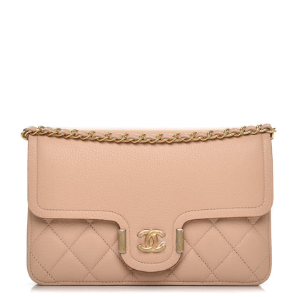 Chanel Calfskin Quilted Archi Chic Wallet On Chain WOC Beige 1 of 8
