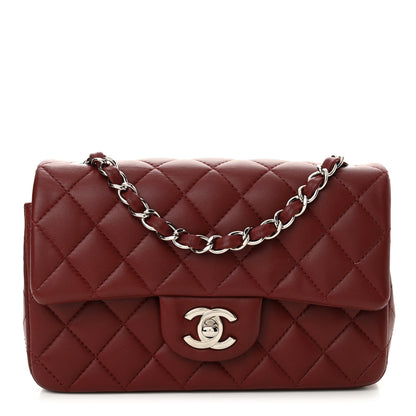 Chanel Lambskin Quilted Mini Rectangular Flap Burgundy 1 of 12