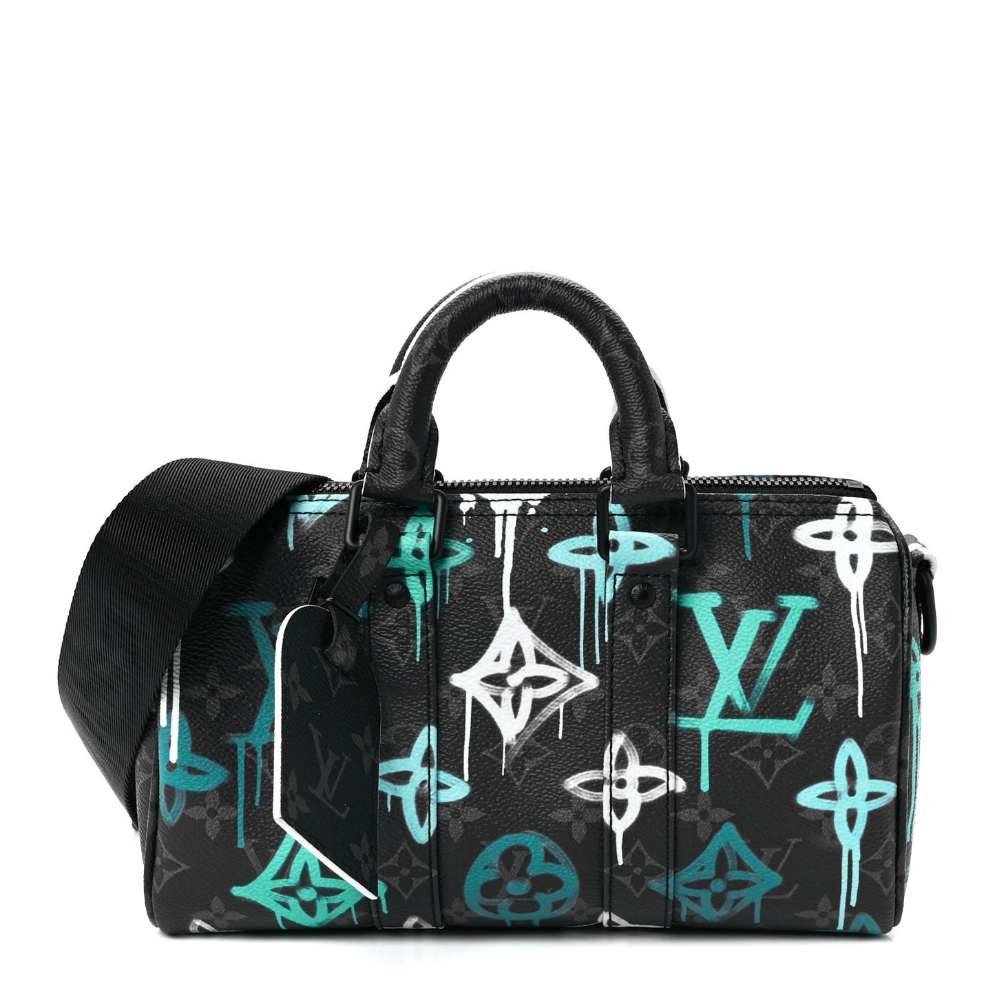 Monogram Eclipse LV Graffiti Keepall Bandouliere 25 Green Lights