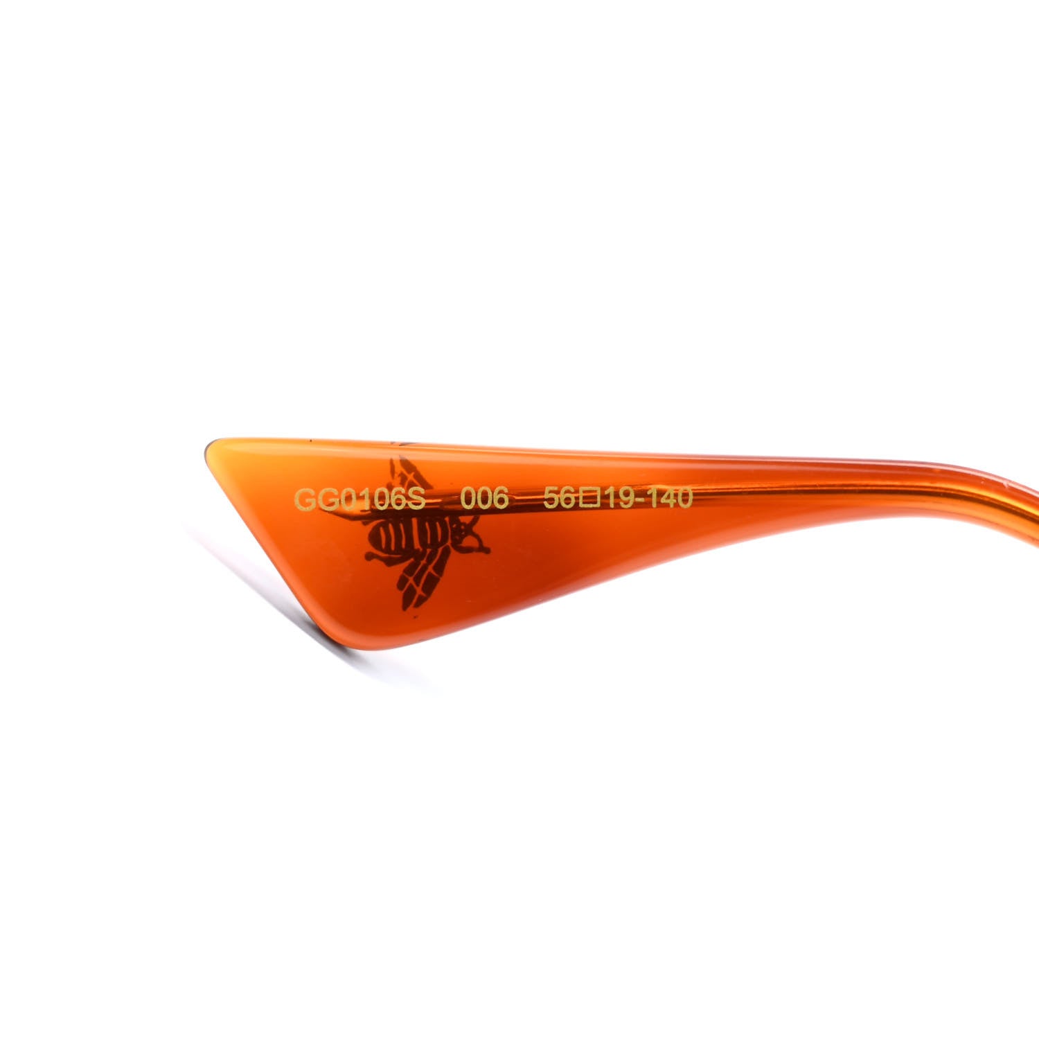 Gucci Glitter Acetate Oversize Square Frame Sunglasses GG0106S Gold 8 of 9