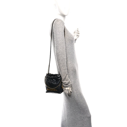Chanel Shiny Calfskin Quilted Mini Chanel 22 Black 2 of 10