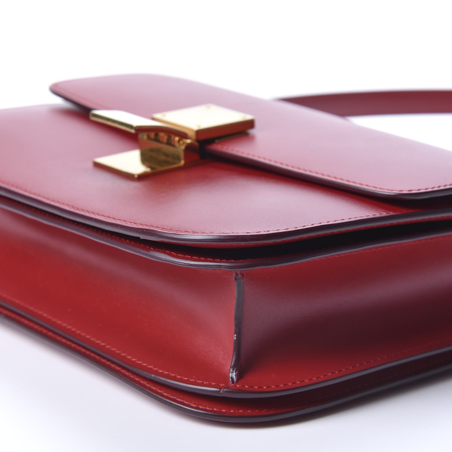 Celine Box Calfskin Medium Classic Box Flap Bag Red 6 of 9