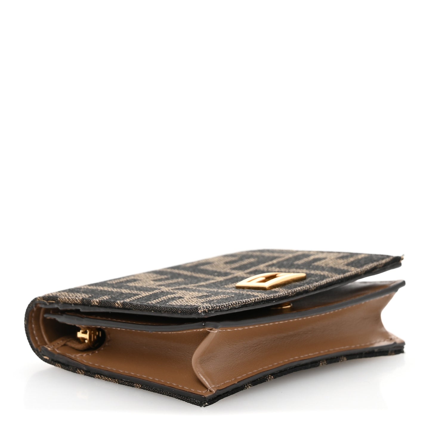 Fabric Jacquard FF 1974 Small Wallet Tobacco Moro