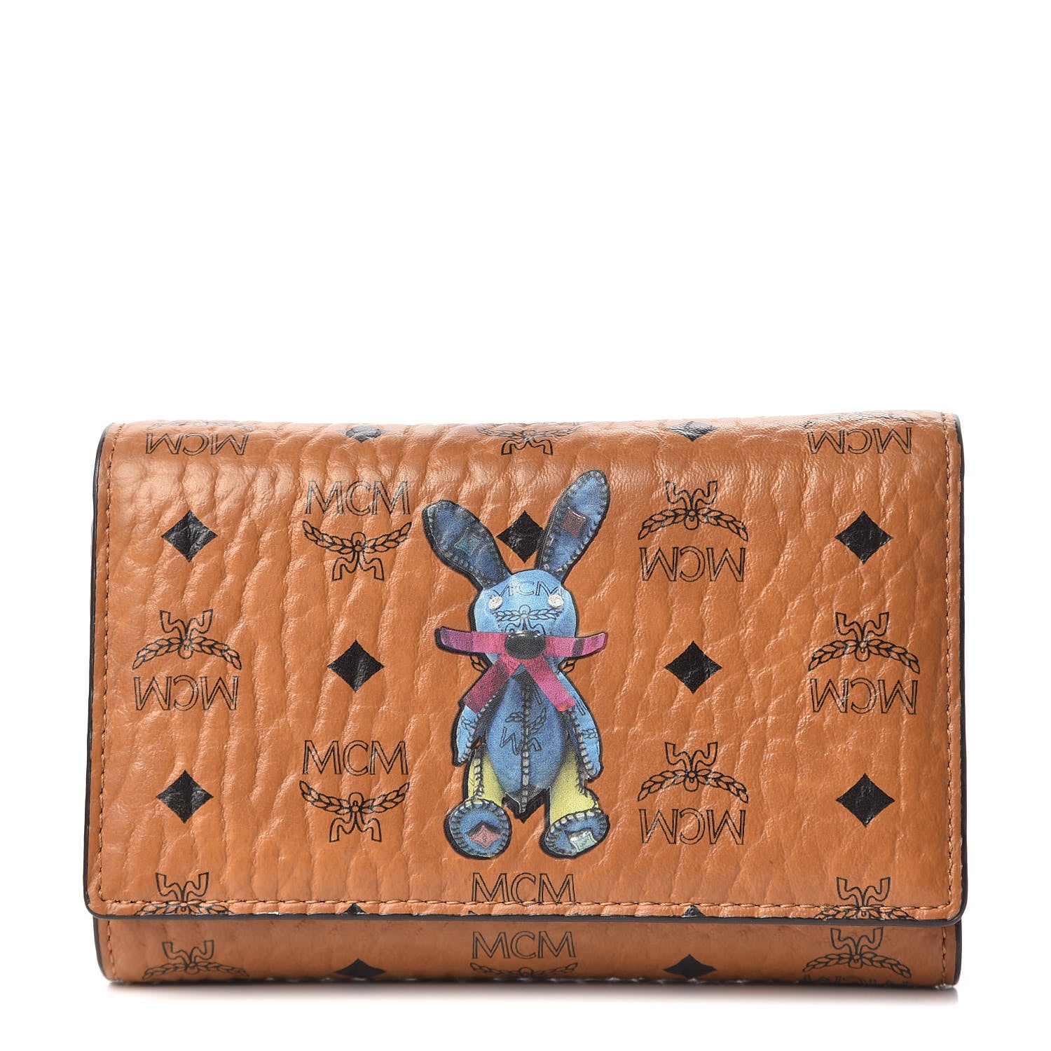 MCM Visetos Rabbit Three-Fold Flap Wallet Cognac 434888 – FASHIONPHILE
