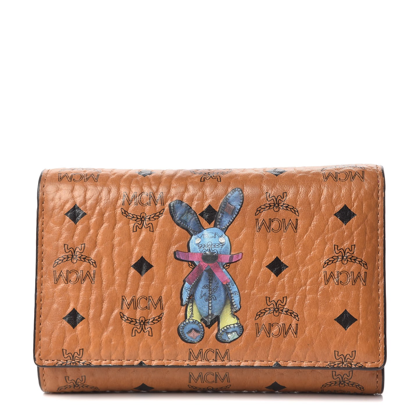 Visetos Rabbit Three-Fold Flap Wallet Cognac