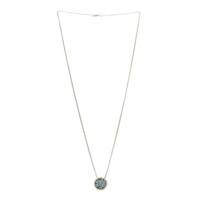 John Hardy Sterling Silver Iolite Blue Topaz Small Bamboo Round Pendant Necklace 3 of 5