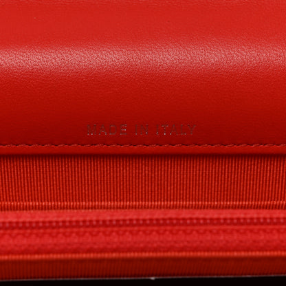 Chanel Lambskin Quilted Square Wallet On Chain WOC Red 7 of 12