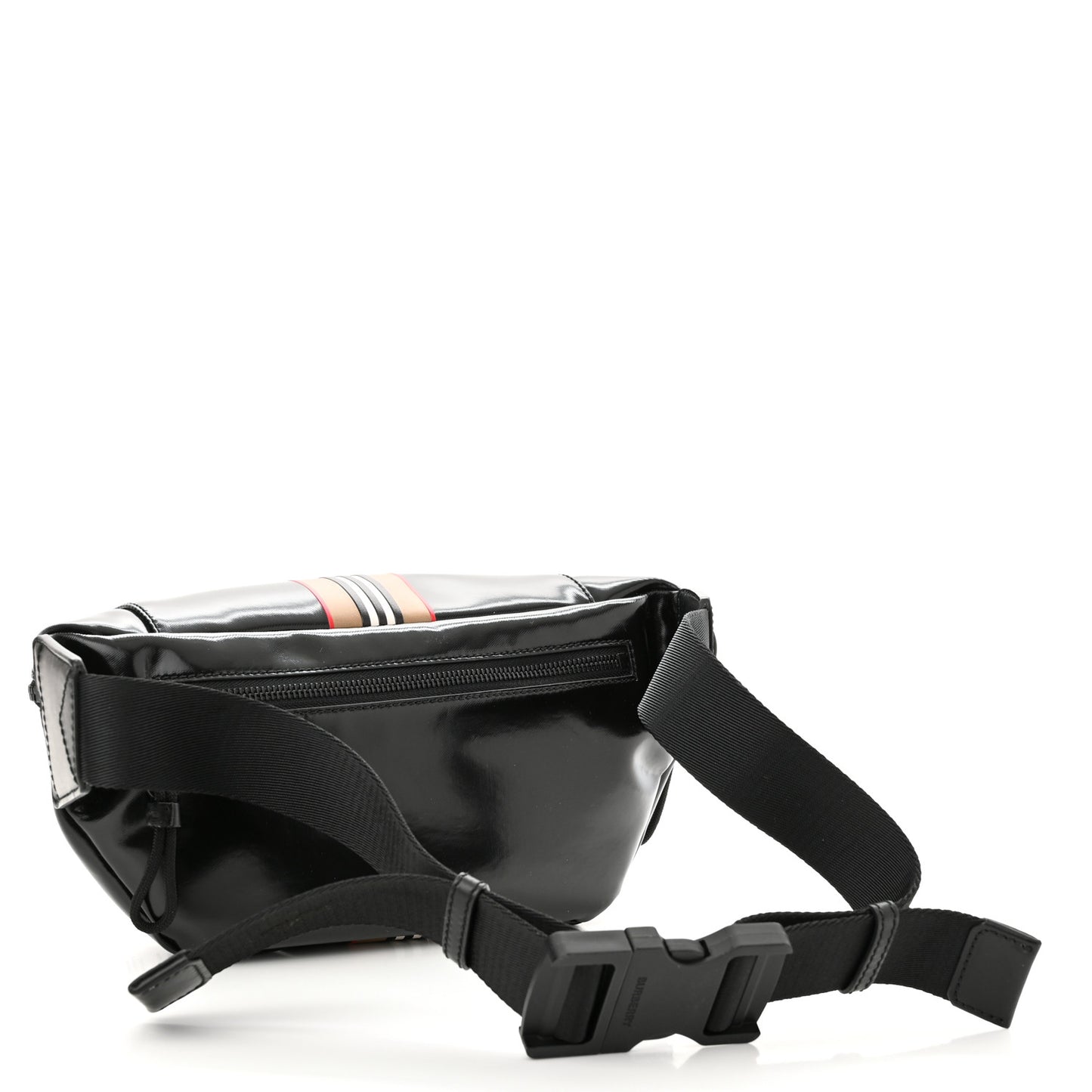 Coated Canvas Icon Stripe Sonny Bum Bag Black