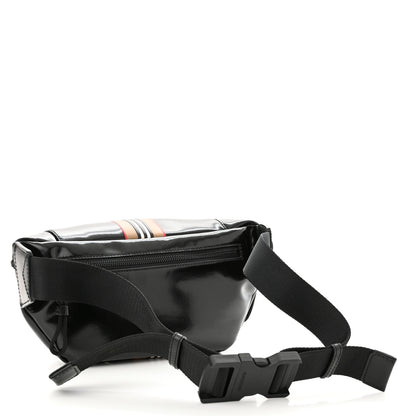 Burberry Coated Canvas Icon Stripe Sonny Bum Bag Black 3 of 9