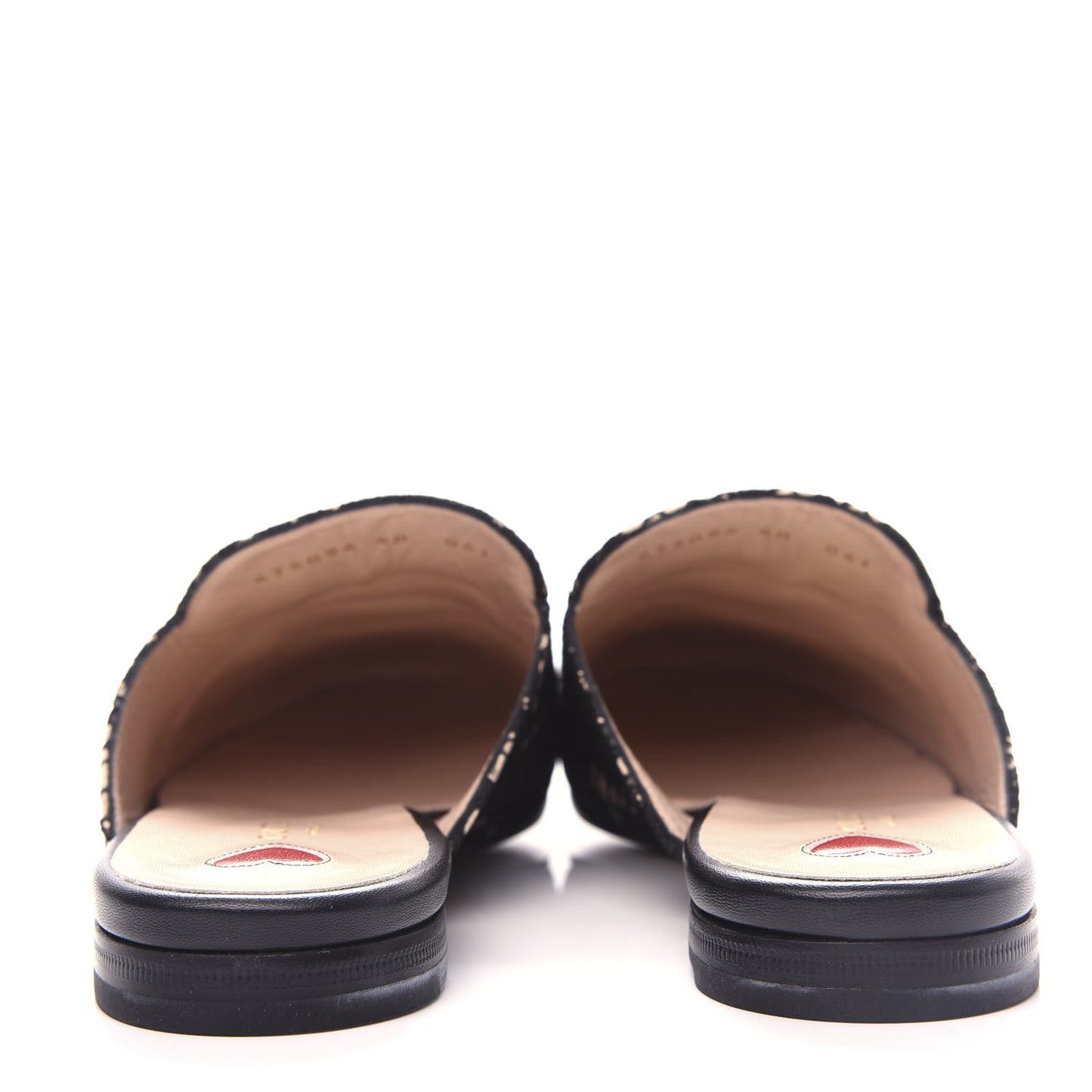 Lace Malaga Kid Womens Princetown Slippers 40 Black Skin Rose