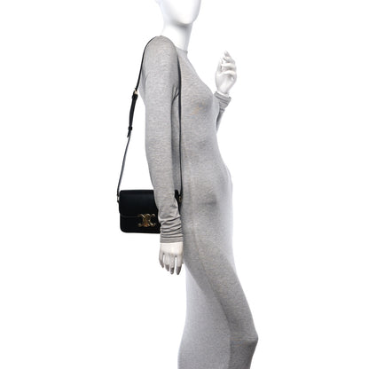 Celine Shiny Calfskin Teen Triomphe Black 2 of 9