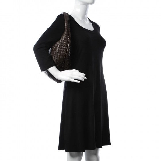 Nappa Intrecciato Large Veneta Hobo Ebano