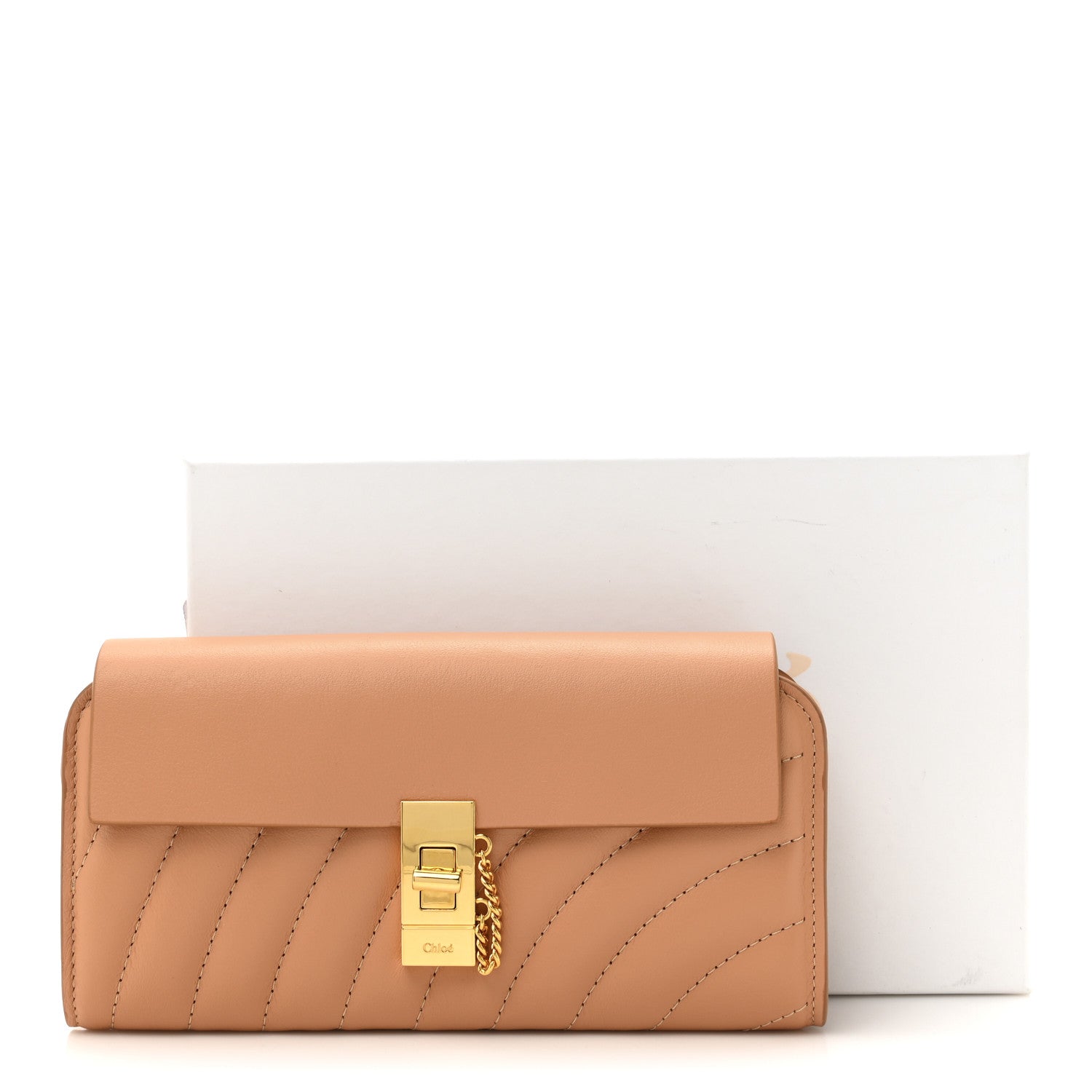 Chloe Calfskin Quilted Drew Long Wallet With Flap Blushy Pink 9 of 9