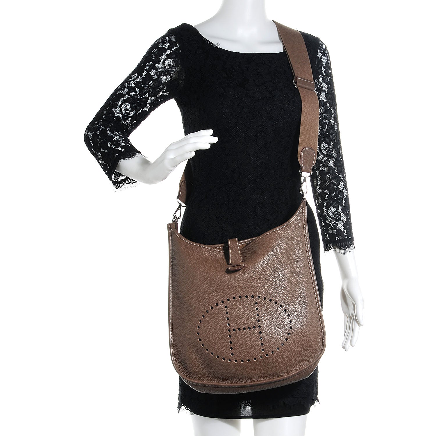 Hermes Taurillon Clemence Evelyne III GM Etoupe 2 of 14