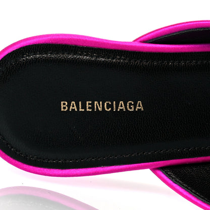 Balenciaga Satin Pointed Toe Knife 40mm Mules 36.5 Rose Fuchsia 8 of 9