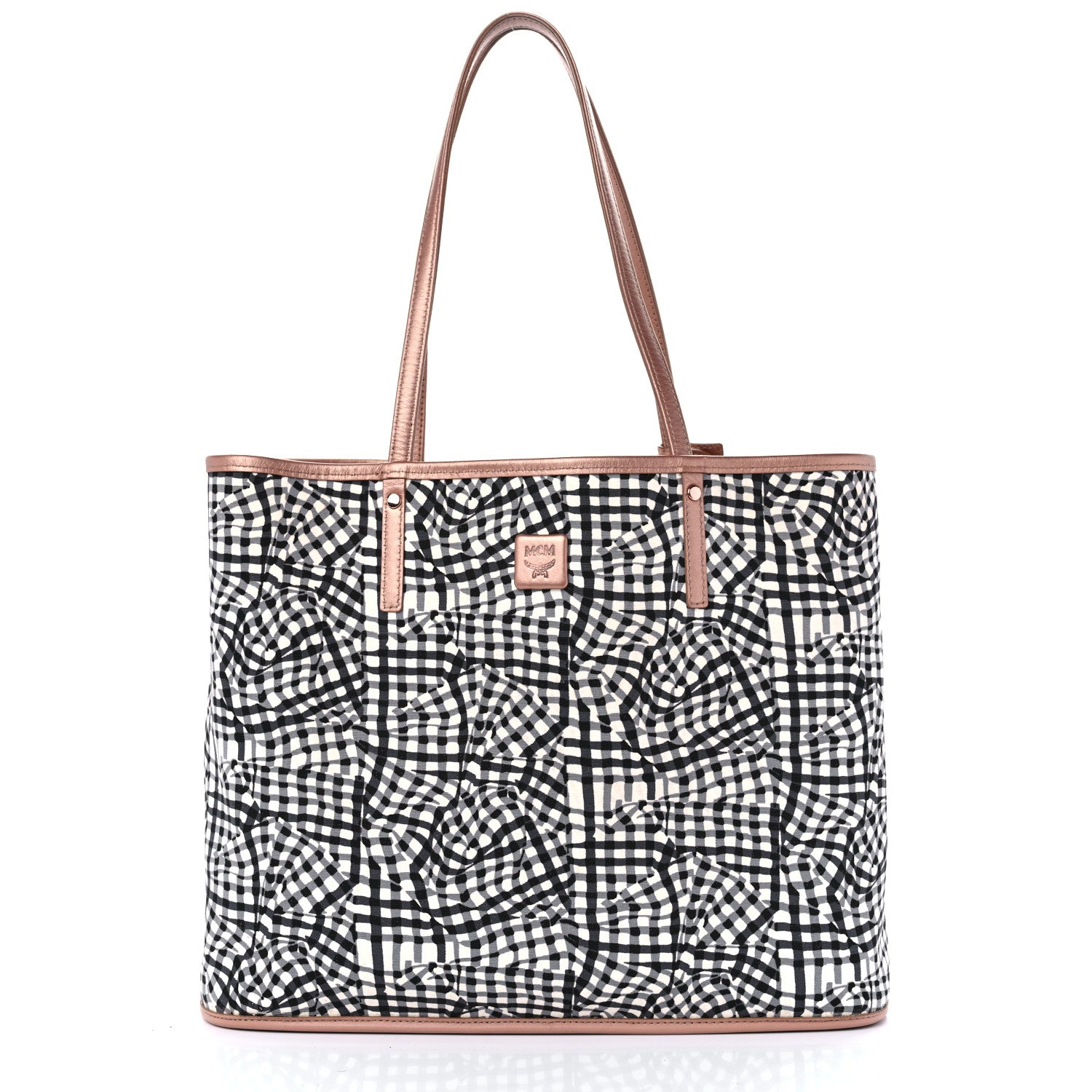 MCM Metallic Visetos Medium Liz Reversible Shopper Tote Champagne Gold 11 of 15