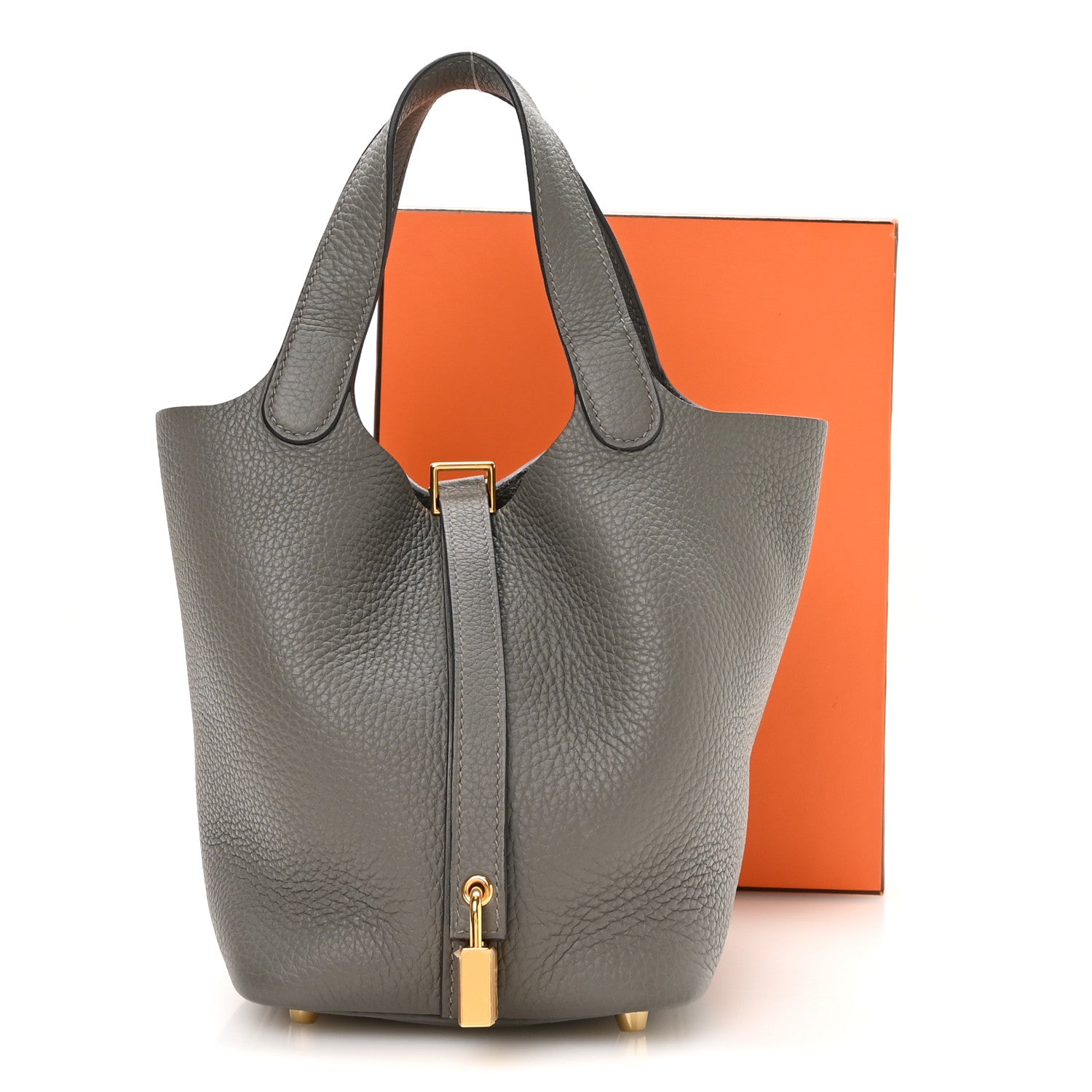 Hermes Taurillon Clemence Picotin Lock 18 PM Gris Meyer 13 of 13