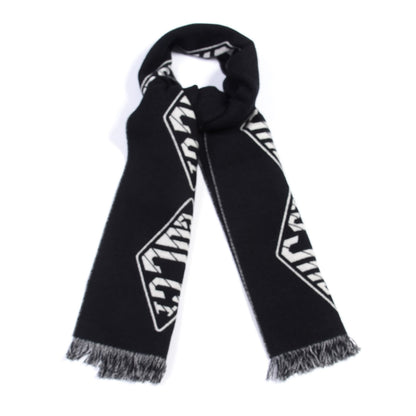 Gucci Wool Cashmere Logo Scarf Black 3 of 3
