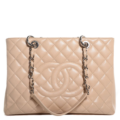 Chanel Caviar Quilted Grand Shopping Tote GST Beige Clair 1 of 7