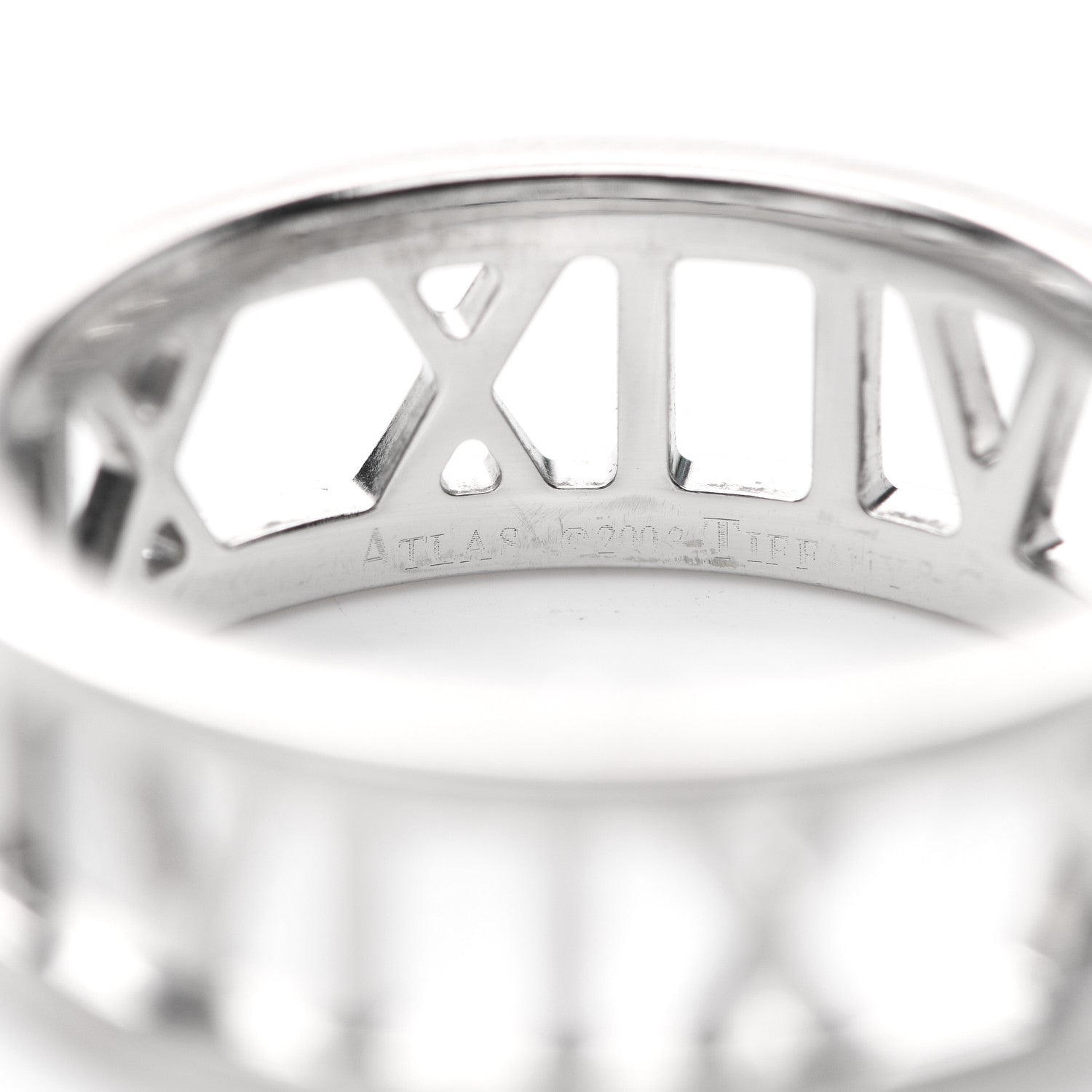 Tiffany 18K White Gold Open Atlas Ring 56 7.5 4 of 5