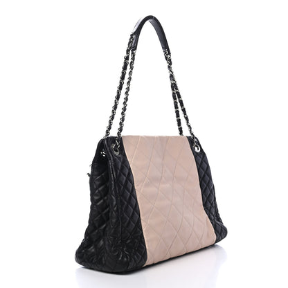 Chanel Lambskin Quilted CC Shopping Tote Black Rose Clair 2 of 11