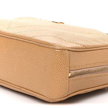 Chanel Caviar Chevron Quilted Camera Case Beige 11 of 11