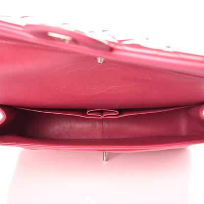 Chanel Patent Maxi Quilted Double Flap Dark Pink 6 of 11