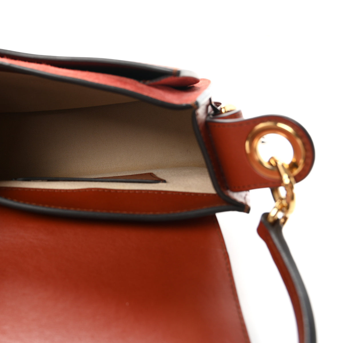 Chloe Calfskin Suede Small Tess Bag Sepia Brown 5 of 10