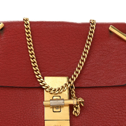 Chloe Grained Lambskin Mini Drew Shoulder Bag Plaid Red 7 of 15