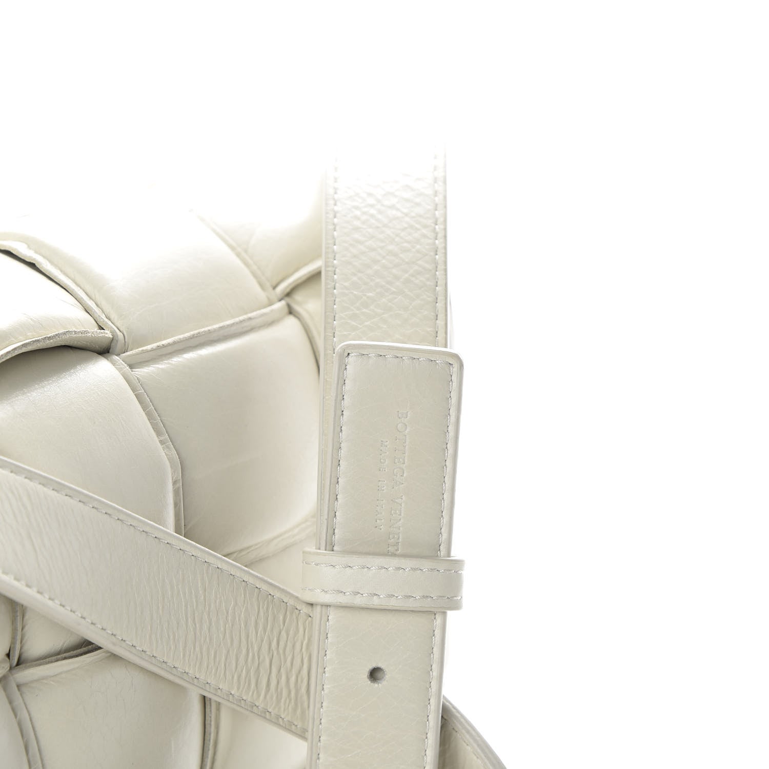 Bottega Veneta Paper Calfskin Maxi Intreccio Padded Cassette Crossbody Bag White 9 of 11