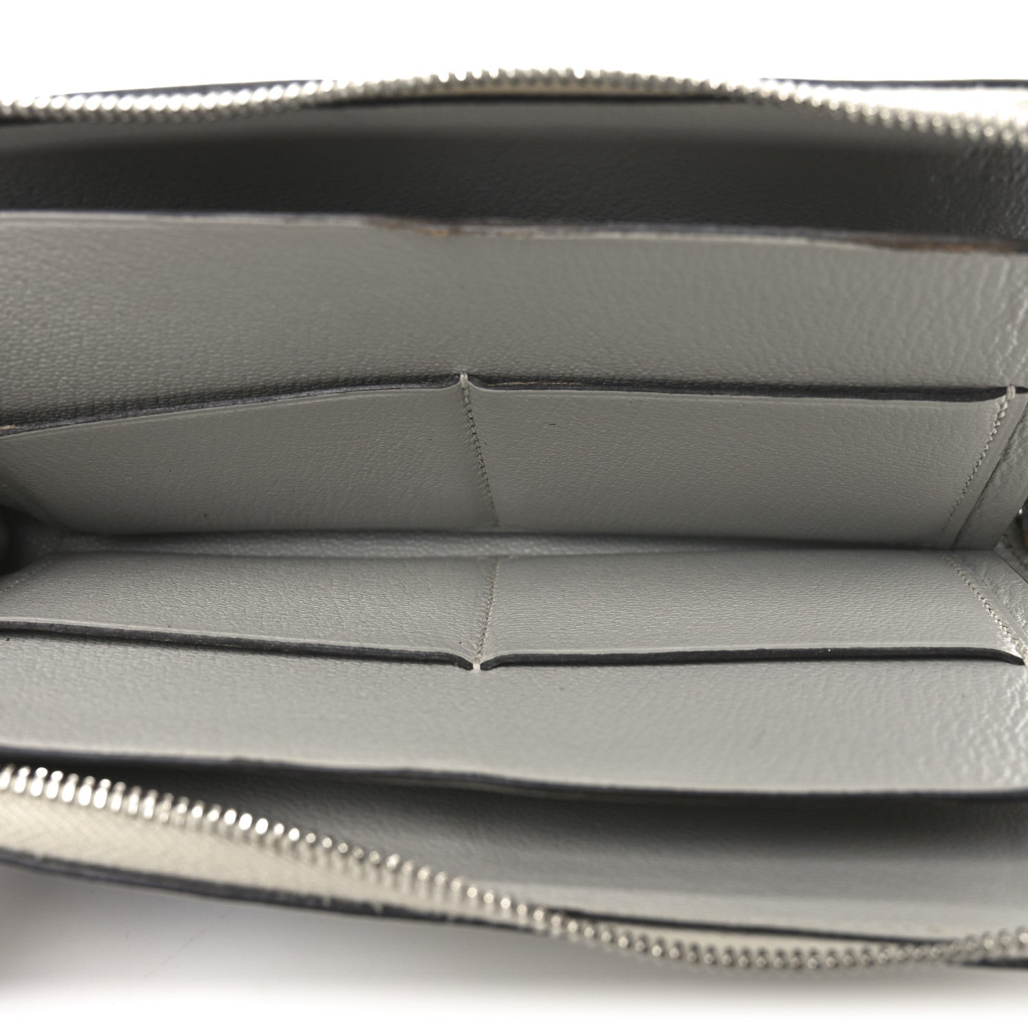 Hermes Togo Swift Endless Road Zip Wallet Gris Perle Bleu De Malte 6 of 8