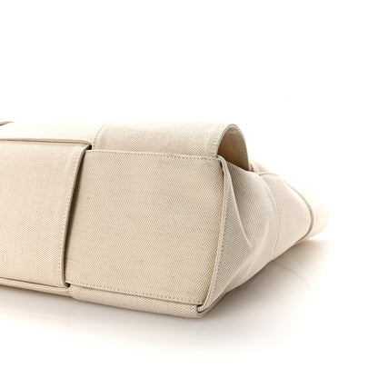 Bottega Veneta Canvas Maxi Intrecciato Large Arco Tote Beige Black 10 of 10