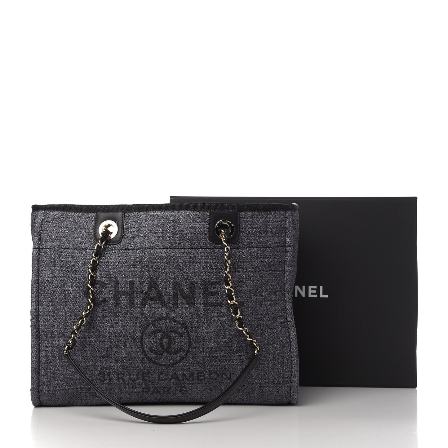 Lurex Boucle Small Deauville Tote Black