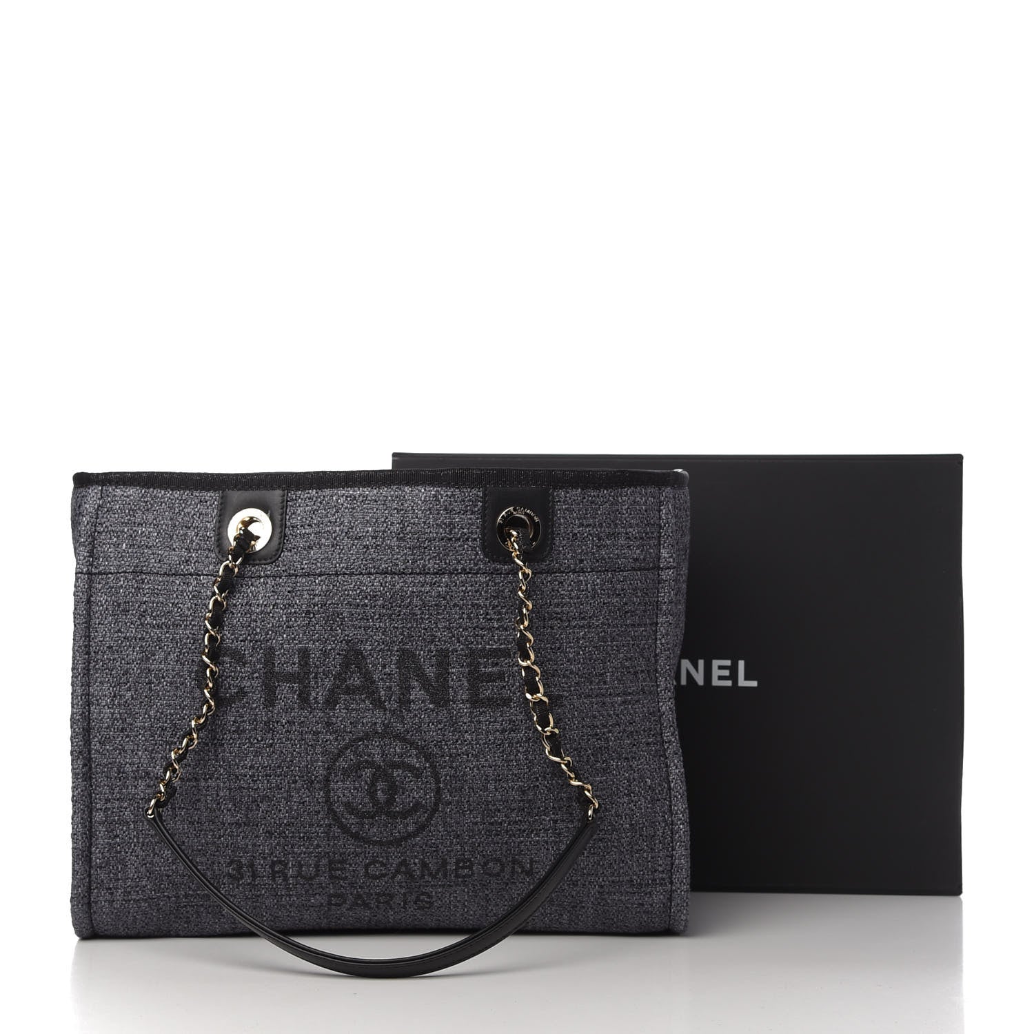 Chanel Lurex Boucle Small Deauville Tote Black 11 of 11