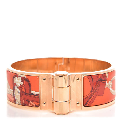 Hermes Enamel Printed Wide Brides De Gala Hinged Bracelet M 1 of 4