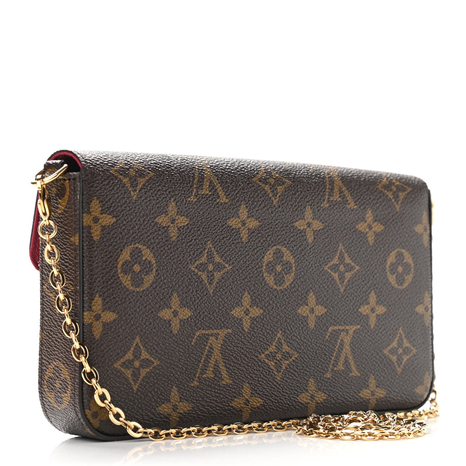 Louis Vuitton Monogram Pochette Felicie Chain Wallet Fuchsia 4 of 11