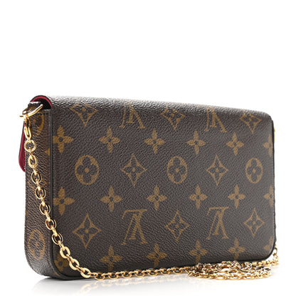 Louis Vuitton Monogram Pochette Felicie Chain Wallet Fuchsia 4 of 11