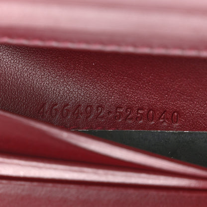 Gucci Calfskin Matelasse GG Marmont Card Case Wallet Rosso Ancora 7 of 10