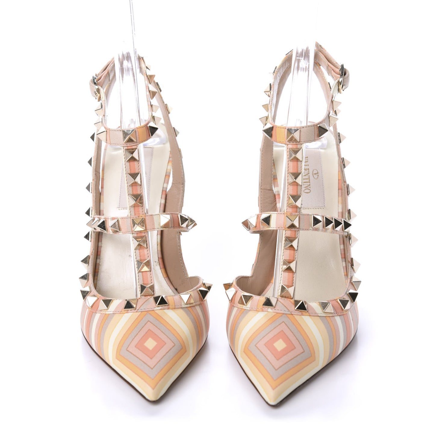 Nappa Native Couture 1975 Rockstud Ankle Strap 100mm Pumps 37 Mandarin Sorbet