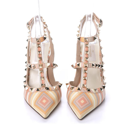 Valentino Garavani Nappa Native Couture 1975 Rockstud Ankle Strap 100mm Pumps 37 Mandarin Sorbet 2 of 8