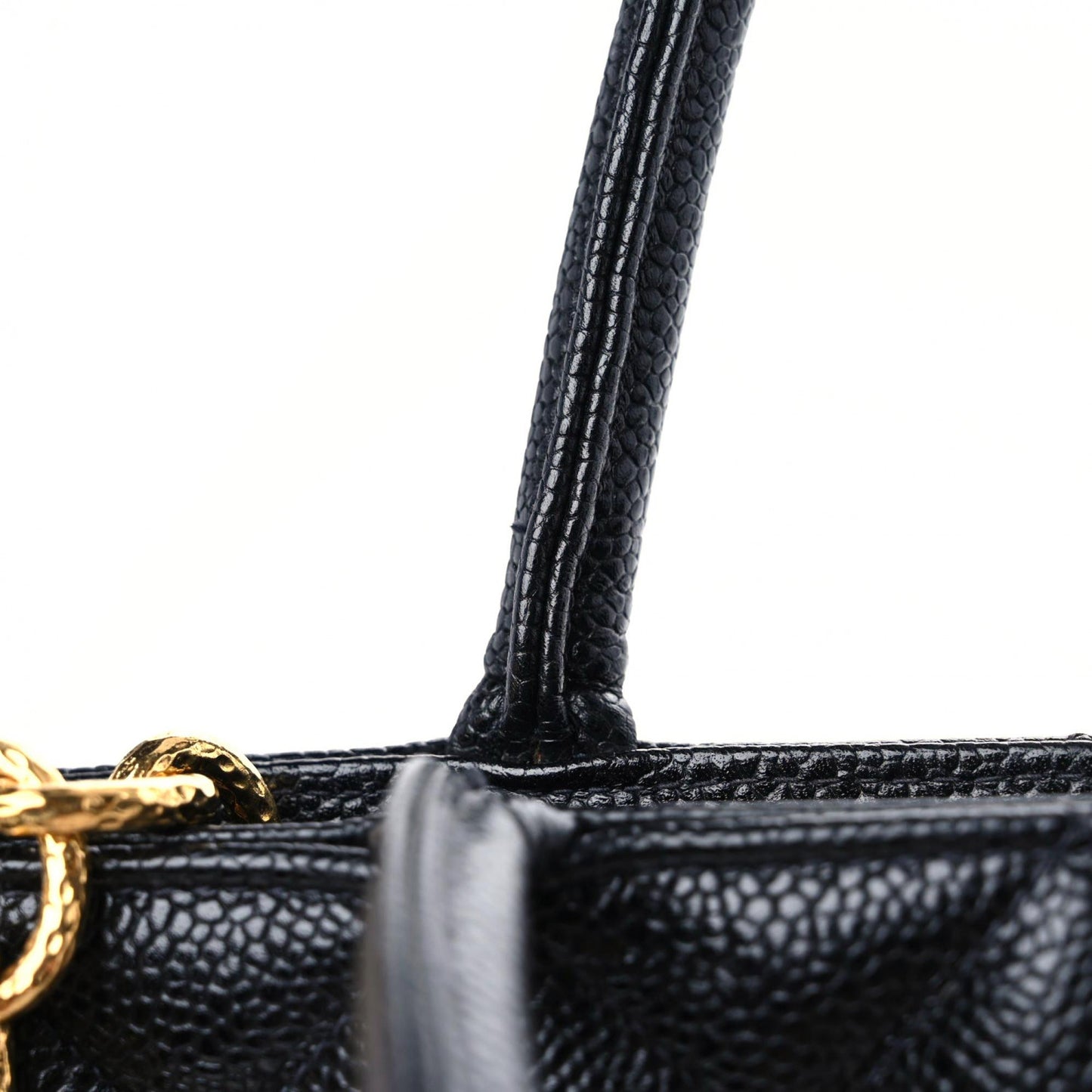 Caviar Quilted Medallion Tote Black